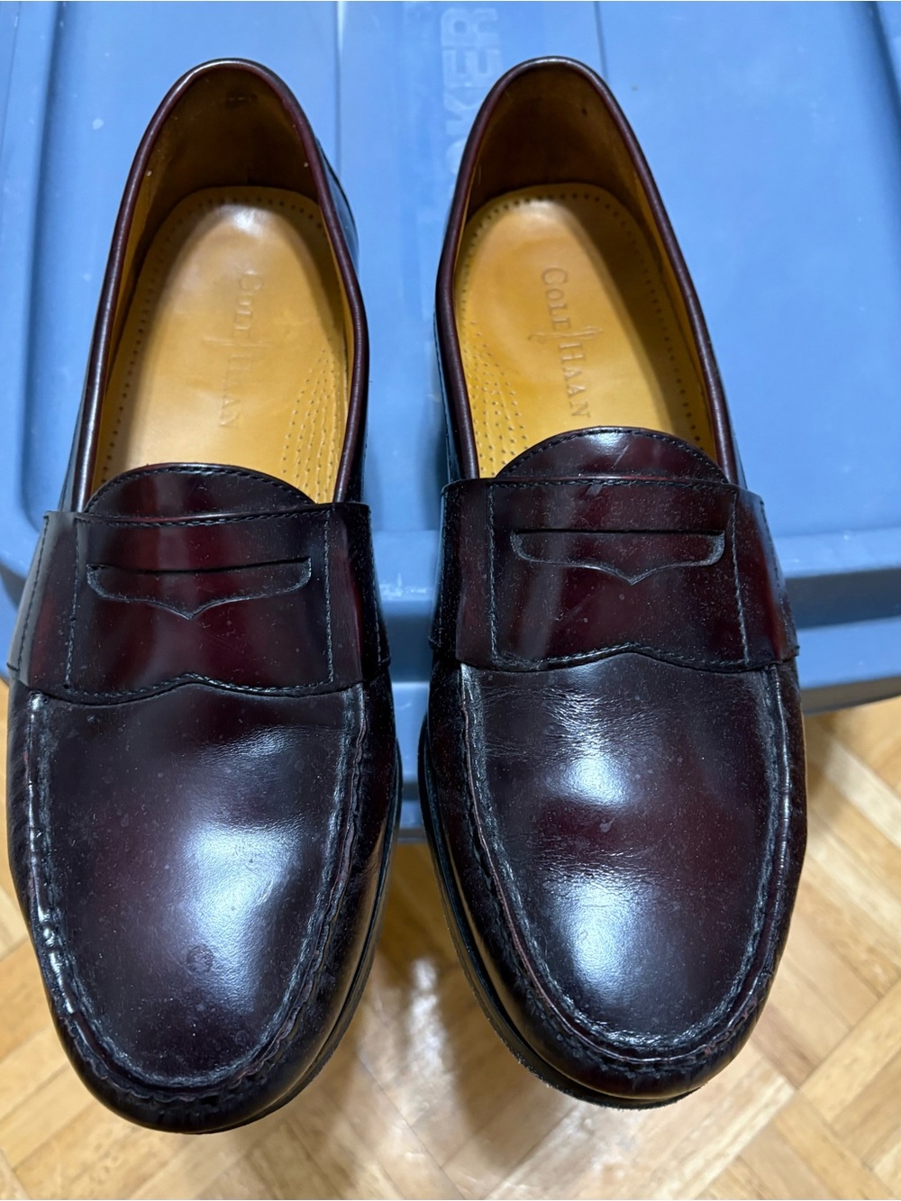 Cole Haan Pinch Penny Loafers Mens 9.5 M Burgundy Leather Dress Shoes C08350